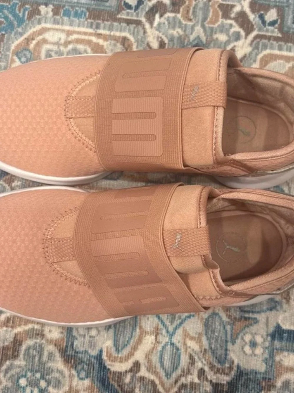 Puma Men's Slip-On Sneakers in Blush Pink with White Sole
